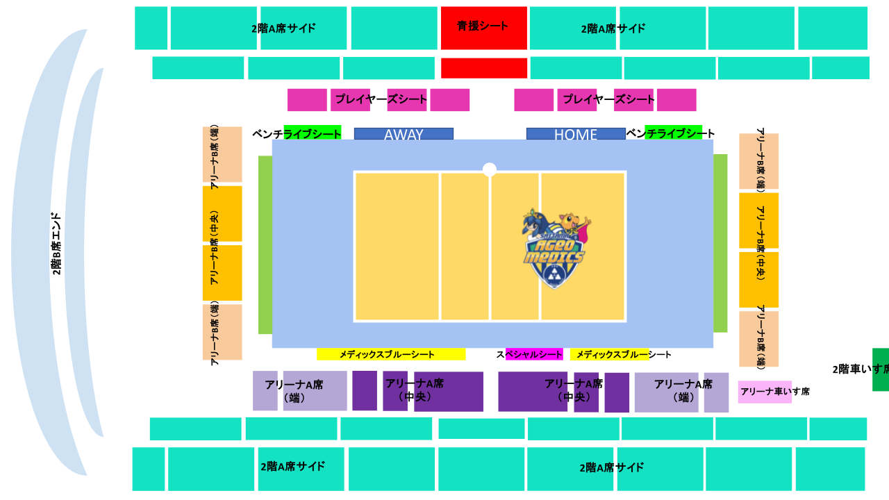 アイル・アリーナ ウイング・ハット春日部 座席図