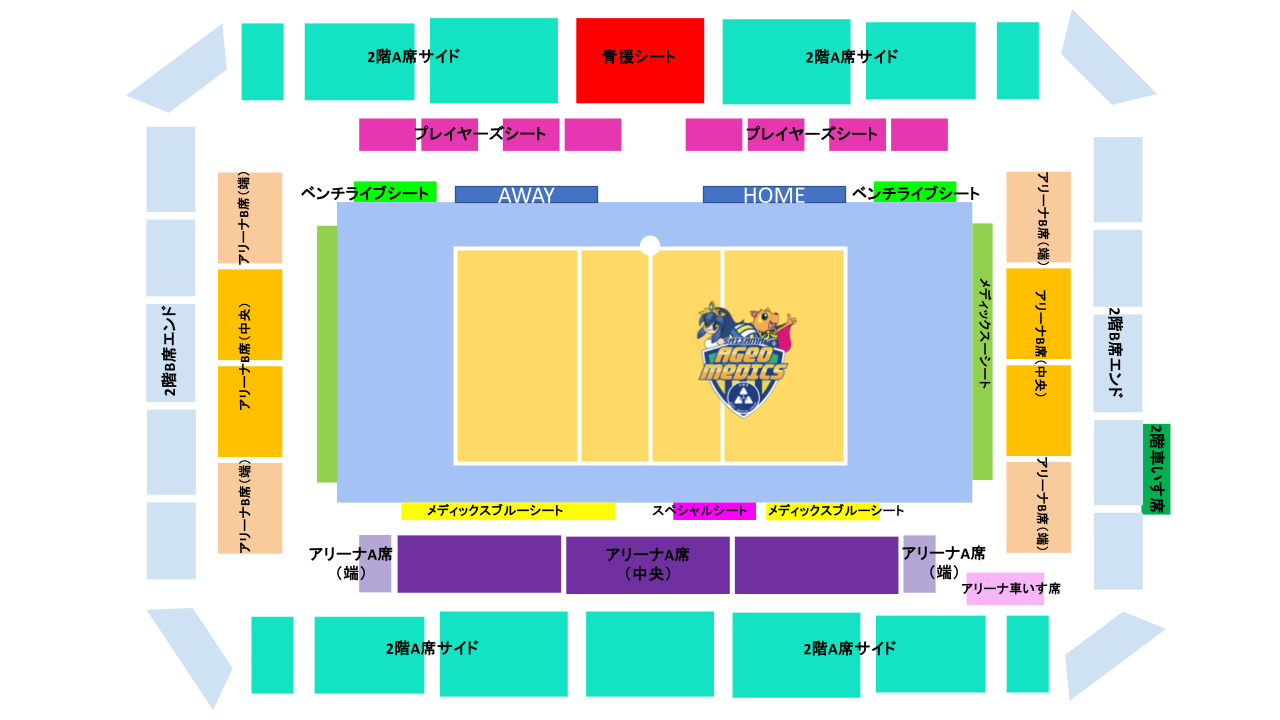 EBARA WAVE アリーナおおた 座席図